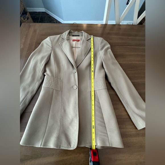 Patricia Luca Tan Skirt Suit set Size 6 Virgin Wool - Picture 7 of 16